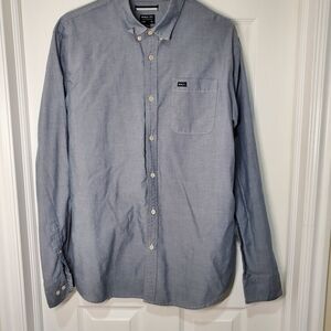 RVCA Men's Blue Casual Shirt One Pocket Used Excellent Condition